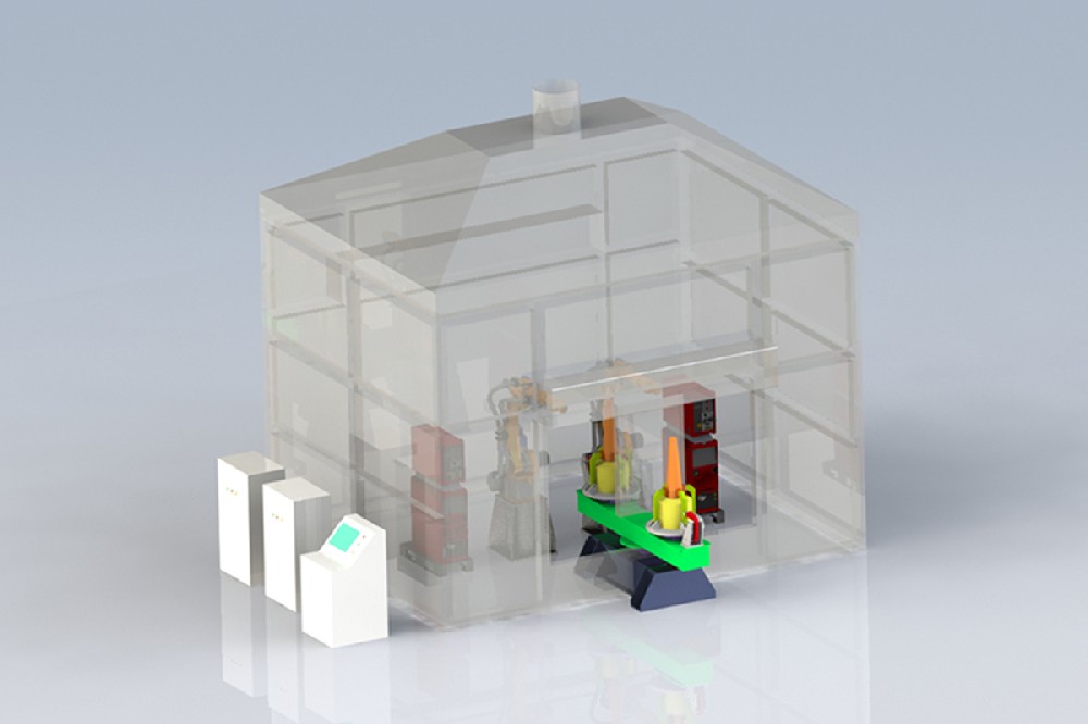 彈體棗核機器人焊接效果圖